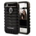 Detachable Dual-Tone Soft Silicone And Plastic Hard Case For iPhone 4/4S - Black