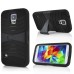 Detachable Dual - Tone TPU and PC Combo Hybrid Armor Hard Case Cover Stand Case Cover for Samsung Galaxy S5 G900 - Black