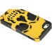 Detachable Skull Pattern Silicone And Plastic Hard Case For iPhone 5 / 5S - Gold / Black