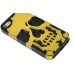 Detachable Skull Pattern Silicone And Plastic Hard Case For iPhone 5 / 5S - Gold / Black