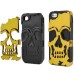 Detachable Skull Pattern Silicone And Plastic Hard Case For iPhone 5 / 5S - Gold / Black