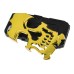 Detachable Skull Pattern Silicone And Plastic Hard Case For iPhone 5 / 5S - Gold / Black