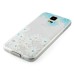 Diamond Embedded Thin Blue Flower TPU Protective Case for Samsung Galaxy S5