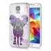 Diamond Embedded Thin Cartoon Elephant TPU Protective Case for Samsung Galaxy S5