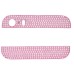 Diamond Metal at the Top and Bottom for iPhone 5s - White Rhinestone / Pink