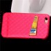 Diamond Rhombus Pattern Hard Case Cover With Card Slot for iPhone 6 / 6s Plus - Magenta