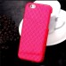 Diamond Rhombus Pattern Hard Case Cover With Card Slot for iPhone 6 / 6s Plus - Magenta