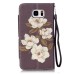 Drawing Pattern Magnetic Flip Wallet Leather Case for Samsung Galaxy Note 5 - Elegant White Flower