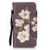 Drawing Pattern Magnetic Flip Wallet Leather Case for Samsung Galaxy Note 5 - Elegant White Flower