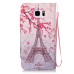 Drawing Pattern Magnetic Flip Wallet Leather Case for Samsung Galaxy Note 5 - Pink Eiffel Tower