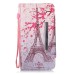 Drawing Pattern Magnetic Flip Wallet Leather Case for Samsung Galaxy Note 5 - Pink Eiffel Tower