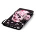 Drawing Pattern Magnetic Flip Wallet Leather Case for Samsung Galaxy Note 5 - Pink Flower Skeleton