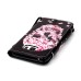 Drawing Pattern Magnetic Flip Wallet Leather Case for Samsung Galaxy Note 5 - Pink Flower Skeleton