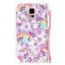 Drawing Pattern Magnetic Flip Wallet Leather Case for Samsung Galaxy S5 - Colorful Merry-Go-Round