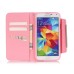 Drawing Pattern Magnetic Flip Wallet Leather Case for Samsung Galaxy S5 - Pink Eiffel Tower