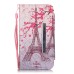 Drawing Pattern Magnetic Flip Wallet Leather Case for Samsung Galaxy S5 - Pink Eiffel Tower