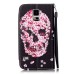 Drawing Pattern Magnetic Flip Wallet Leather Case for Samsung Galaxy S5 - Pink Flower Skeleton