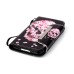 Drawing Pattern Magnetic Flip Wallet Leather Case for Samsung Galaxy S5 - Pink Flower Skeleton