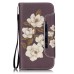 Drawing Pattern Magnetic Flip Wallet Leather Case for Samsung Galaxy S6 - Elegant White Flower