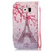 Drawing Pattern Magnetic Flip Wallet Leather Case for Samsung Galaxy S6 - Pink Eiffel Tower