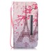 Drawing Pattern Magnetic Flip Wallet Leather Case for Samsung Galaxy S6 - Pink Eiffel Tower