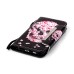 Drawing Pattern Magnetic Flip Wallet Leather Case for Samsung Galaxy S6 - Pink Flower Skeleton