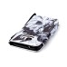 Drawing Pattern Magnetic Flip Wallet Leather Case for Samsung Galaxy S7 G930 - Fashion Black Flower