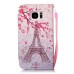 Drawing Pattern Magnetic Flip Wallet Leather Case for Samsung Galaxy S7 G930 - Pink Eiffel Tower