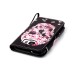 Drawing Pattern Magnetic Flip Wallet Leather Case for Samsung Galaxy S7 G930 - Pink Flower Skeleton