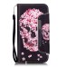 Drawing Pattern Magnetic Flip Wallet Leather Case for Samsung Galaxy S7 G930 - Pink Flower Skeleton