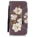 Drawing Pattern Magnetic Flip Wallet Leather Case for iPhone 6s - Elegant White Flower