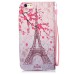 Drawing Pattern Magnetic Flip Wallet Leather Case for iPhone 6s Plus - Pink Eiffel Tower