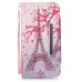 Drawing Pattern Magnetic Flip Wallet Leather Case for iPhone 6s Plus - Pink Eiffel Tower