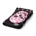 Drawing Pattern Magnetic Flip Wallet Leather Case for iPhone 6s Plus - Pink Flower Skeleton