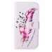 Drawing Printed Colorful Feather PU Leather Flip Wallet Case for Samsung Galaxy S6 Edge