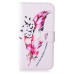 Drawing Printed Colorful Feather PU Leather Flip Wallet Case for Samsung Galaxy S6 SM-G9200