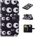 Drawing Printed Cute Eyes PU Leather Flip Wallet Case for Samsung Galaxy S6 SM-G9200