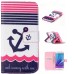 Drawing Printed Horizontal Stripe Anchor PU Leather Flip Wallet Case for Samsung Galaxy Note5 SM-N920