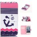 Drawing Printed Horizontal Stripe Anchor PU Leather Flip Wallet Case for iPhone SE/5s