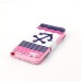 Drawing Printed Horizontal Stripe Anchor PU Leather Flip Wallet Case for iPhone SE/5s