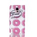 Drawing Printed Pink Doughnut PU Leather Flip Wallet Case for Samsung Galaxy S5 - SM-G900