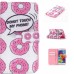 Drawing Printed Pink Doughnut PU Leather Flip Wallet Case for Samsung Galaxy S5 - SM-G900