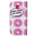 Drawing Printed Pink Doughnut PU Leather Flip Wallet Case for Samsung Galaxy S6 Edge