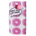 Drawing Printed Pink Doughnut PU Leather Flip Wallet Case for Samsung Galaxy S6 SM-G9200