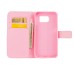 Drawing Printed Pink Doughnut PU Leather Flip Wallet Case for Samsung Galaxy S6 SM-G9200