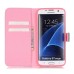 Drawing Printed Pink Doughnut PU Leather Flip Wallet Case for Samsung Galaxy S7 Edge G935