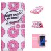 Drawing Printed Pink Doughnut PU Leather Flip Wallet Case for Samsung Galaxy S7 Edge G935