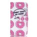 Drawing Printed Pink Doughnut PU Leather Flip Wallet Case for iPhone SE/5s