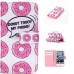 Drawing Printed Pink Doughnut PU Leather Flip Wallet Case for iPhone SE/5s