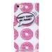 Drawing Printed Pink Doughnut PU Leather Flip Wallet Case for iPhone SE/5s
